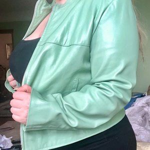VINTAGE Turquoise J Andral Leather Jacket